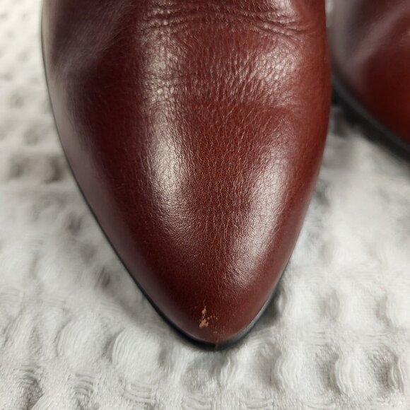 Ecco Shape 45 Pointy Block Ankle Boots Booties Womens 10 Brown Danish Leather - Picture 5 of 9